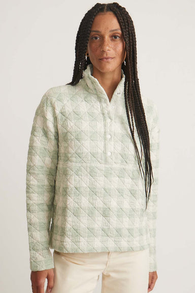 Marine Layer - Iris Quilted Pullover - Mint - Front