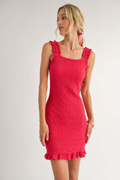 Sadie & Sage - On the Pier Knit Mini Dress - Red - Front