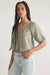 Marine Layer - Wren Puff Sleeve Top - Faded Olive - Front