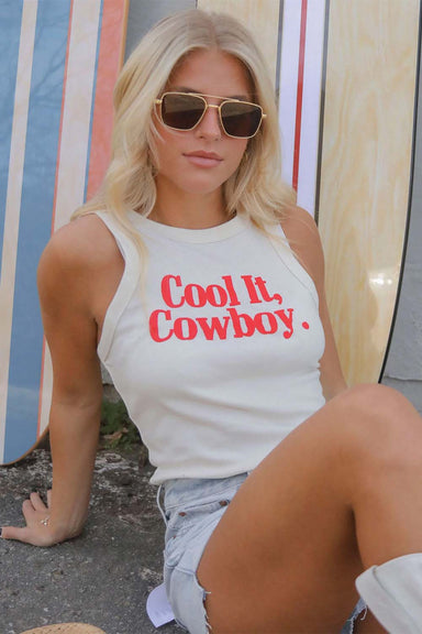 Charlie Southern - Cool It Cowboy Tank - White/Red