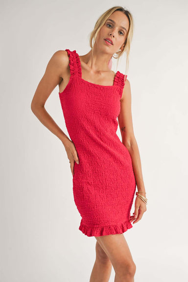 Sadie & Sage - On the Pier Knit Mini Dress - Red - Profile