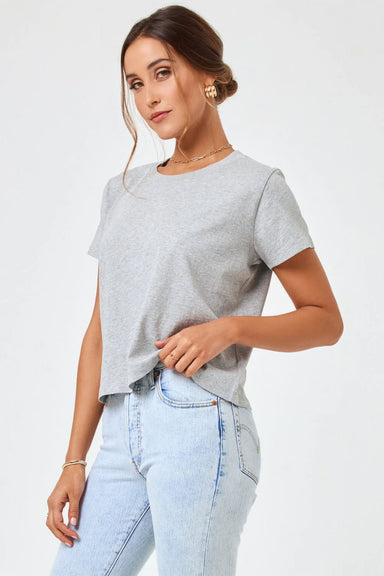 L*Space - All Day Top - Heather Grey - Side