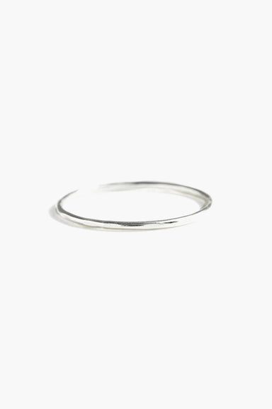 Able - Hammered Stacking Thin Ring - Silver