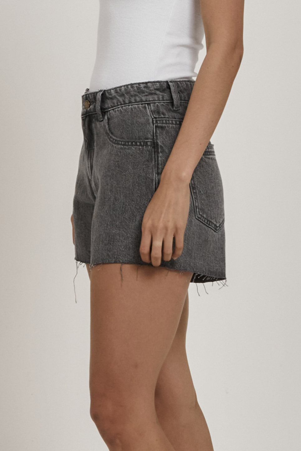 Thrills - Erica Mid Rise Short - Asphalt Grey - Side