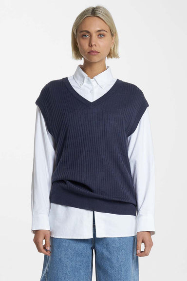 Thrills - Endless Knit Vest - Navy - Front