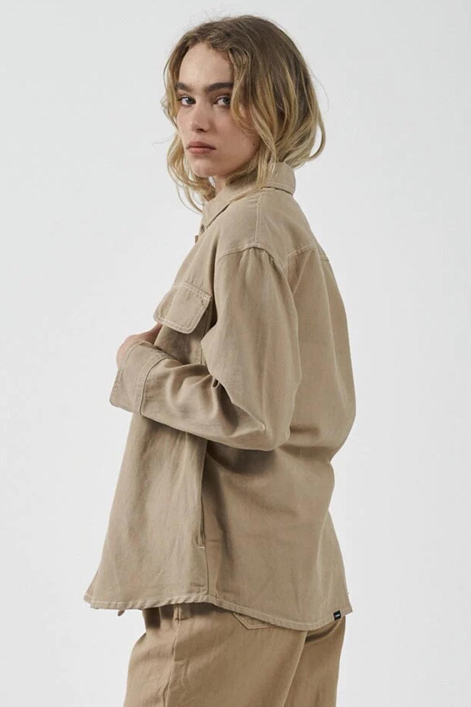 Thrills - Discover Overshirt - Faded Khaki - Side