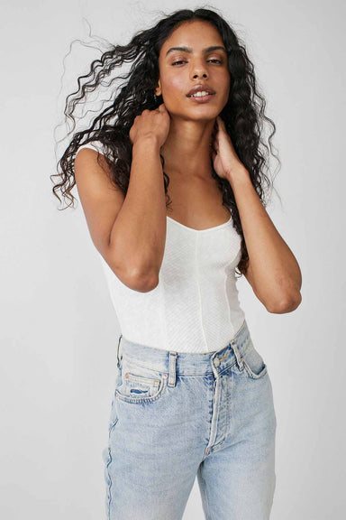 Free People - Boss Babe Tank - Optic White - Front