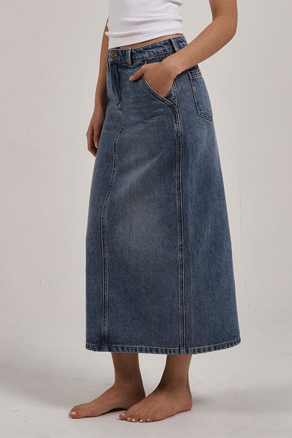FRANKIE SKIRT - WEATHERED BLUE