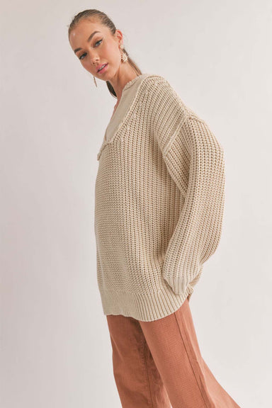 Sage the Label - Kaia Oversized Sweater - Ecru - Side