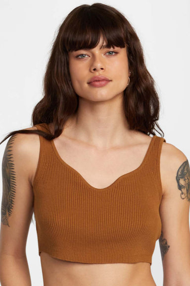 RVCA - Roundabout Sweater Tank - Workwear Brown - Front