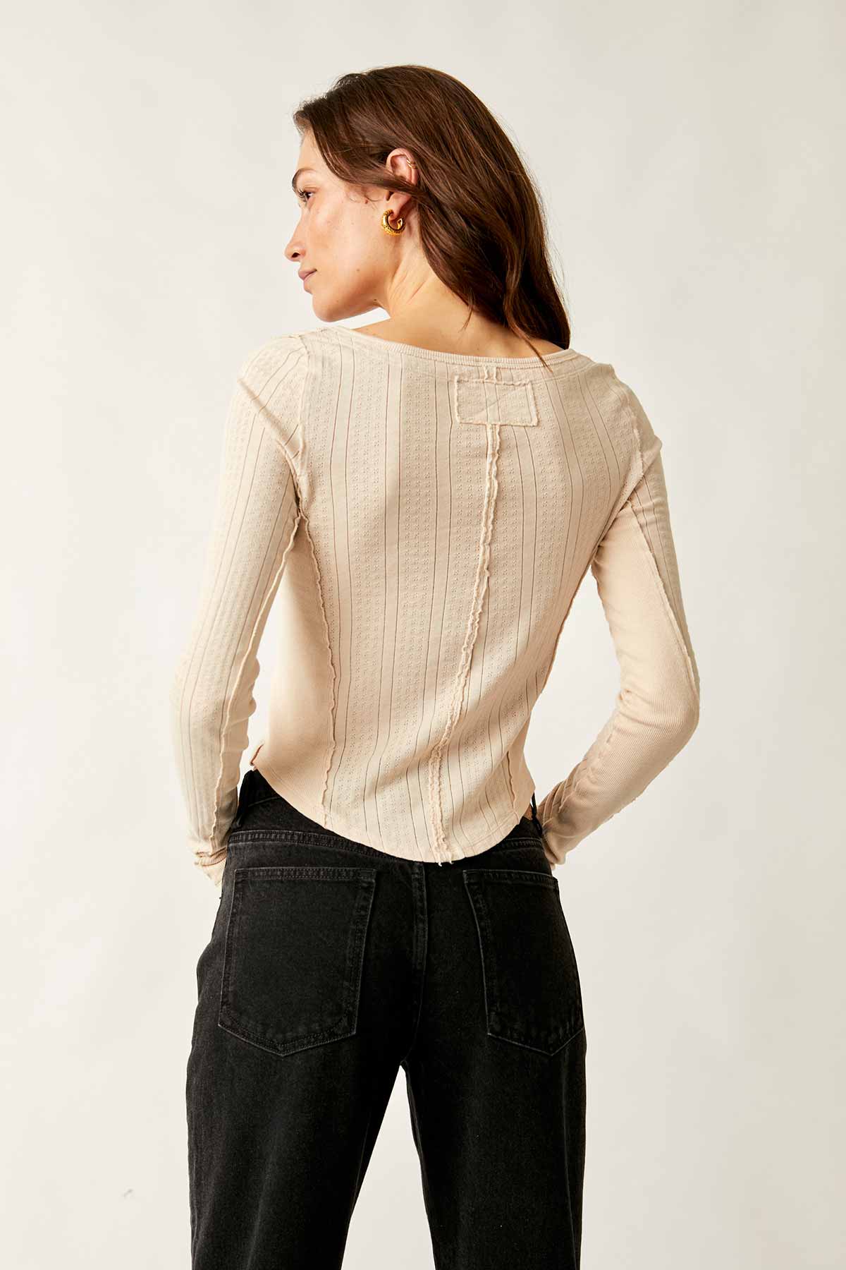 Free People - Eyes on You Long Sleeve - Birch - Back