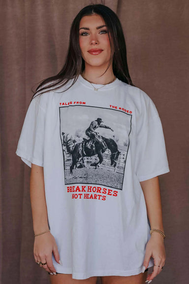 Charlie Southern - Break Horses Not Hearts Tee - White/Black/Red - Front