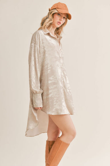 Sage the Label - Luxe Life Shirt Dress - Champagne - Side
