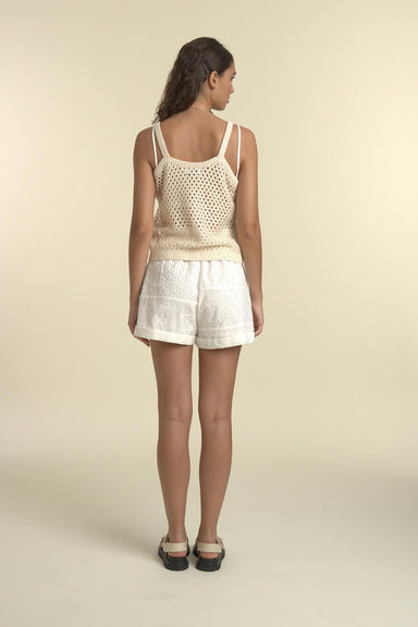 FRNCH - Sandy Ladies Knitted Top - Blanc - Back