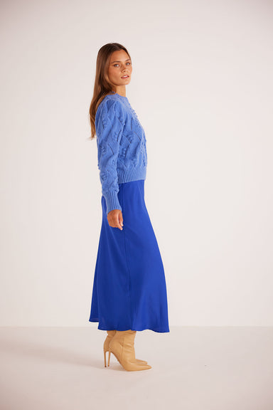 Mink Pink - Olivia Bias Skirt - Blue - Side