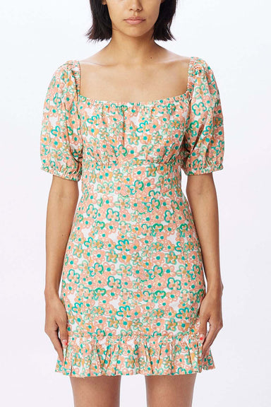 Obey - Cleo Bubble Dress - Apricot Pink Multi - Front