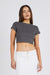 Abrand - A 90s Crop Tee - Dark Slate - Front