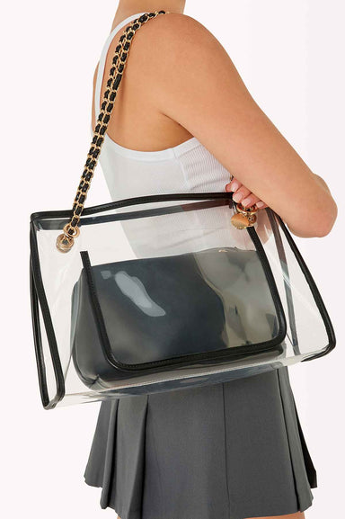 Billini - Cali Tote Bag - Black Clear - Model