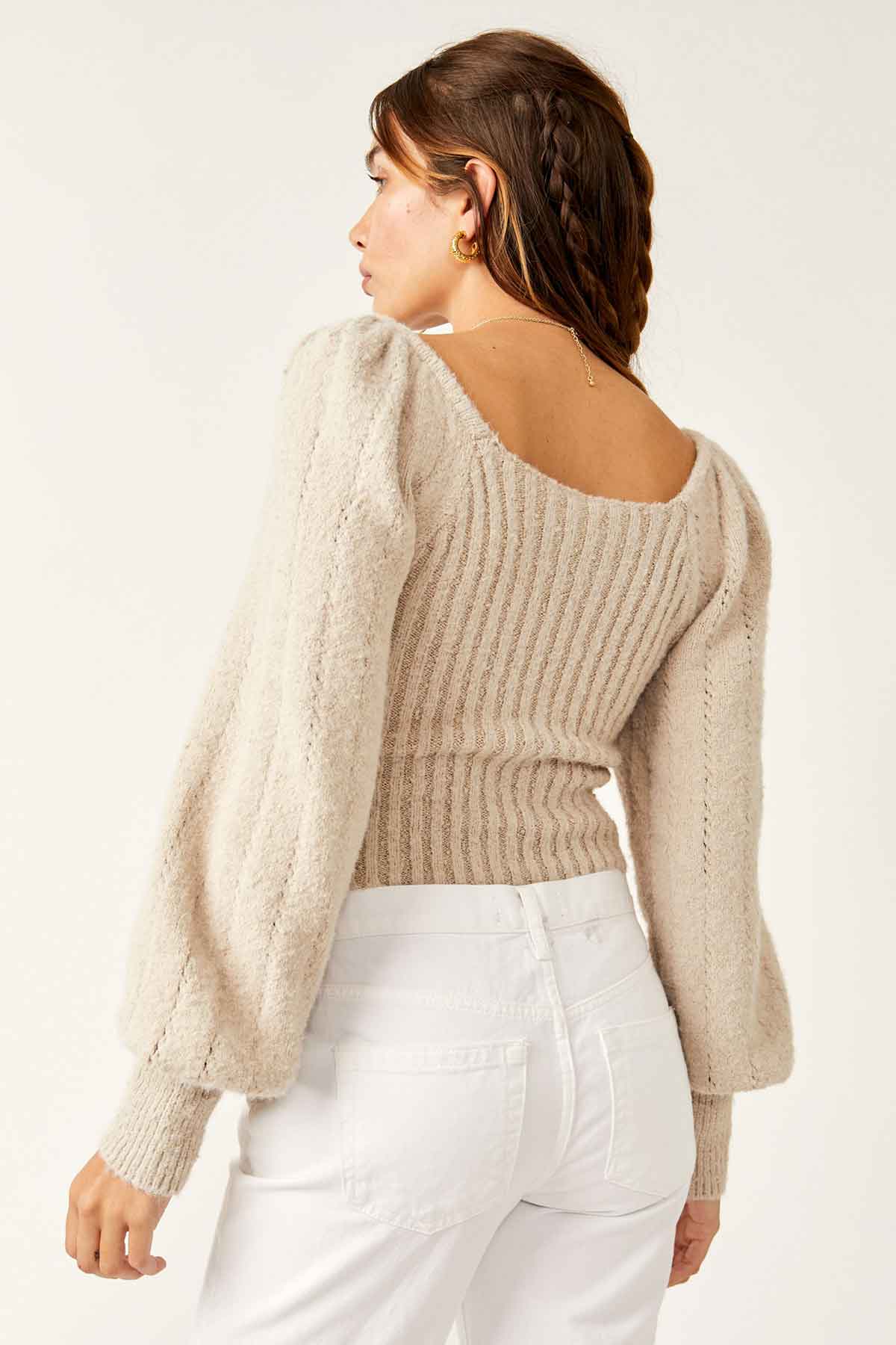 Free People - Katie Pullover - Sand Dollar Combo - Back