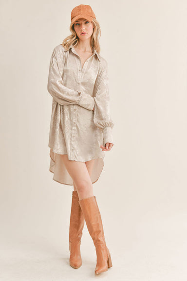 Sage the Label - Luxe Life Shirt Dress - Champagne - Front