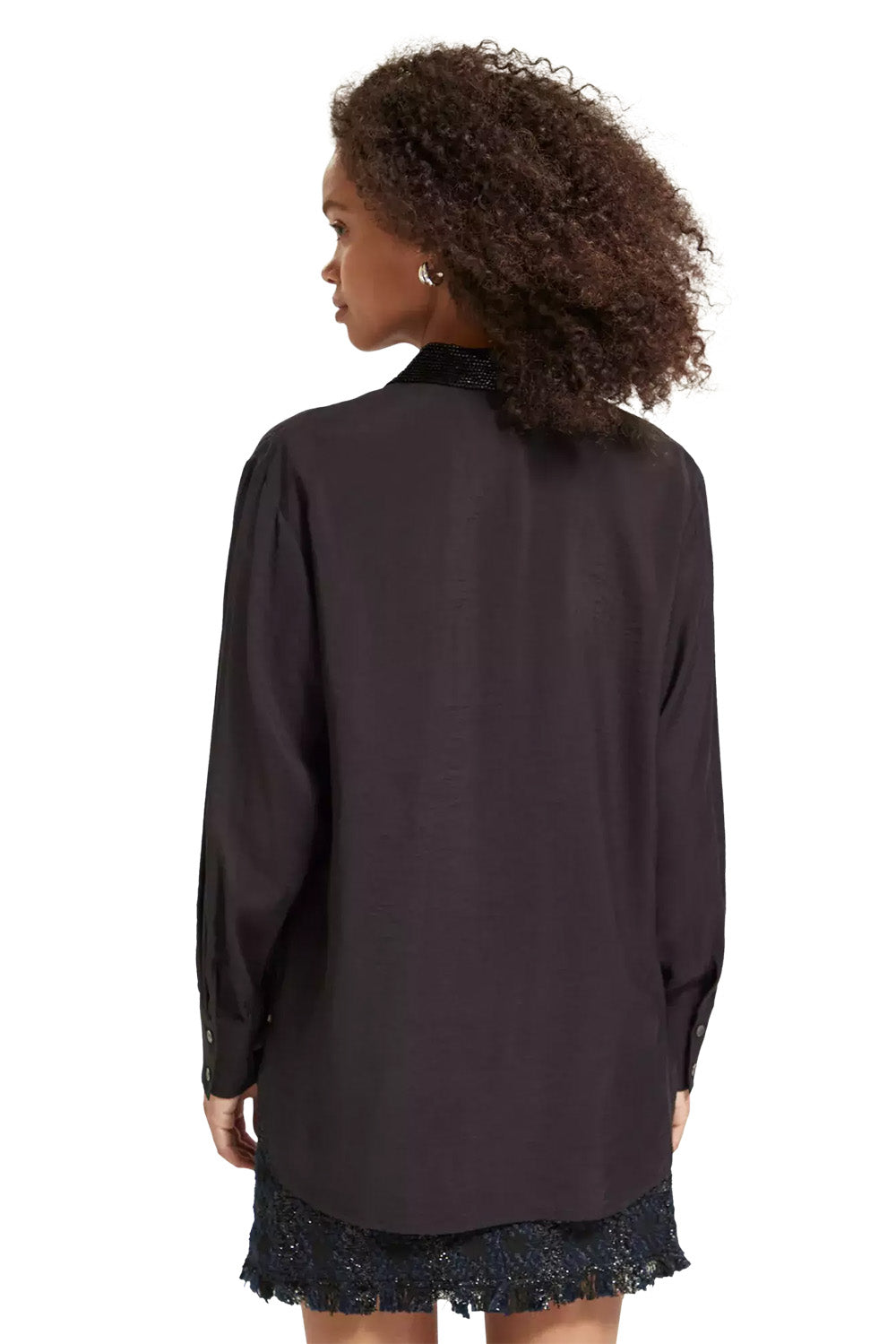 Scotch & Soda - Beaded Relaxed Fit Shirt - Evening Black - Back
