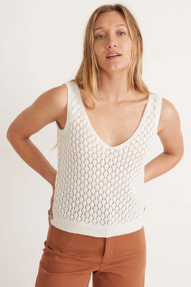 Marine Layer - Finley Sweater Tank - White Linen - Front