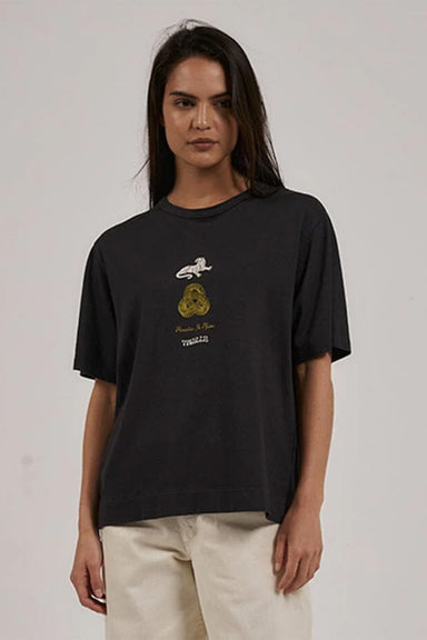 Thrills - Guardian Hemp Box Tee - Washed Black - Front
