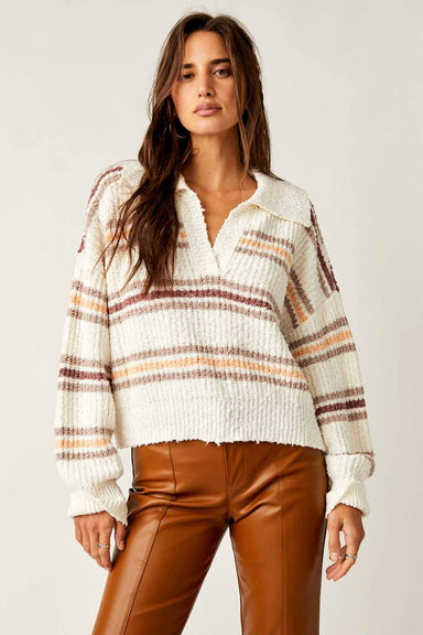 Free People - Kennedy Pullover - Ivory Oak Combo - Front