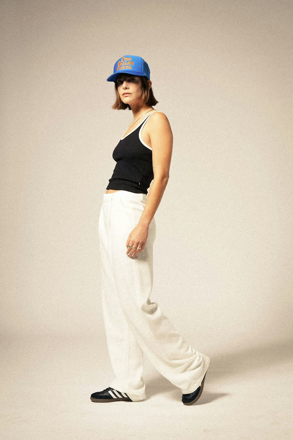 Brixton - Ludlow Trouser Pant - Off White - Side