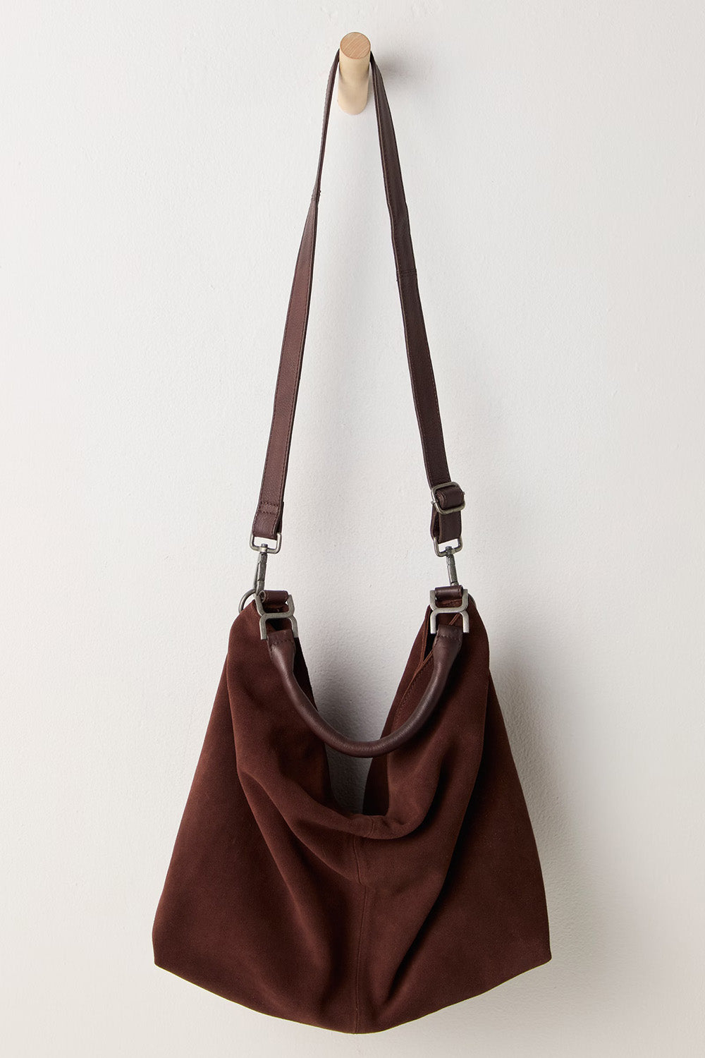 Free People - Suzie Suede Slouch Tote - Espresso - Detail