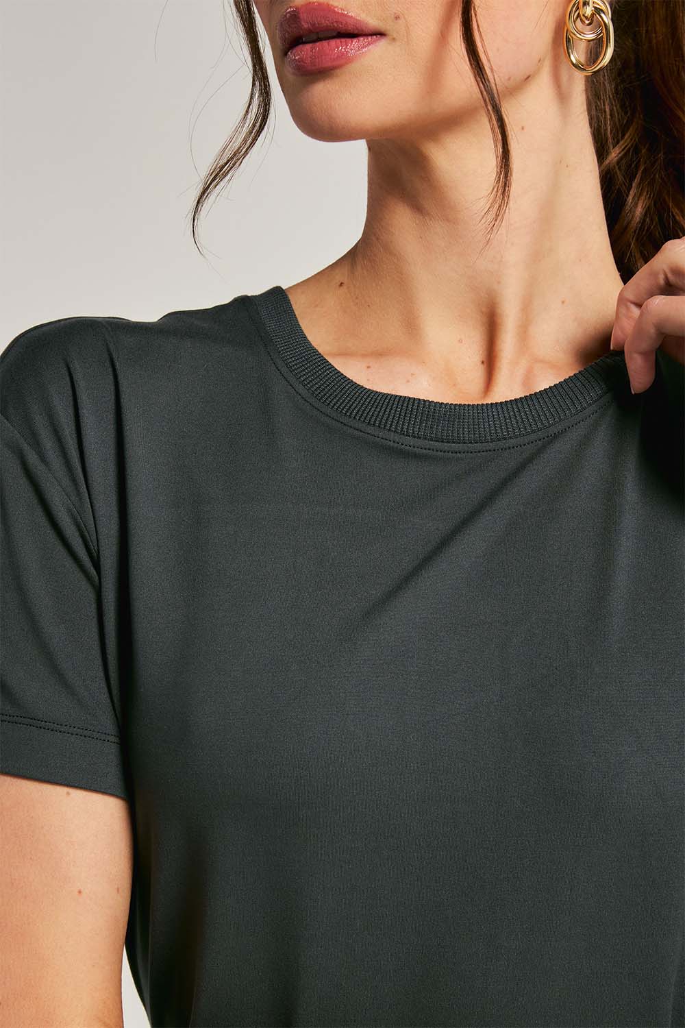7 Diamonds - Core T-Shirt Dress - Basil  - Detail