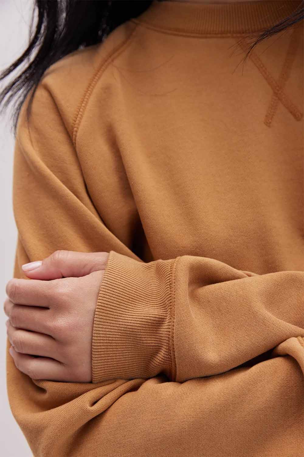 Richer Poorer - Recycled Fleece Sweatshirt - Mineral Gold Spice - Detail