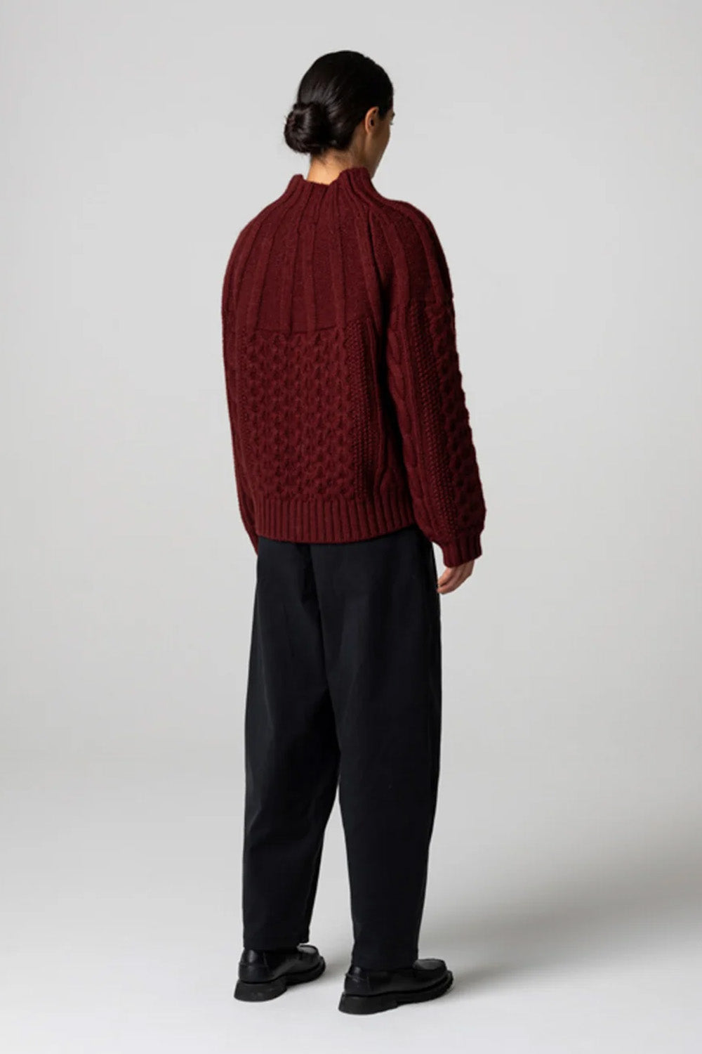 Finisterre - Aran Jumper - Cherry Wood - Back