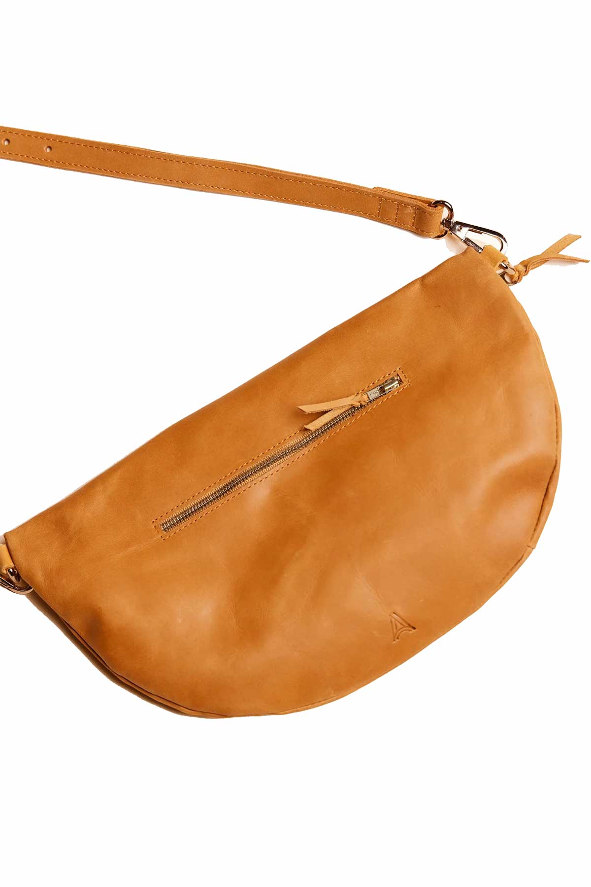 able berkeley belt bag in cognac back view