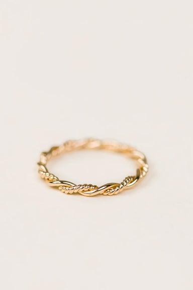 able braided twist ring gold