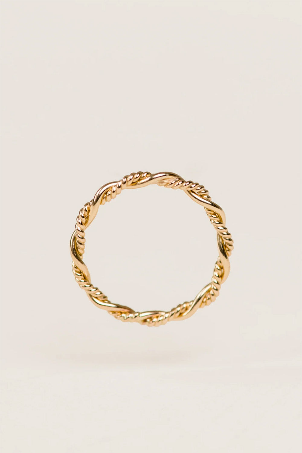 able braided twist ring gold front