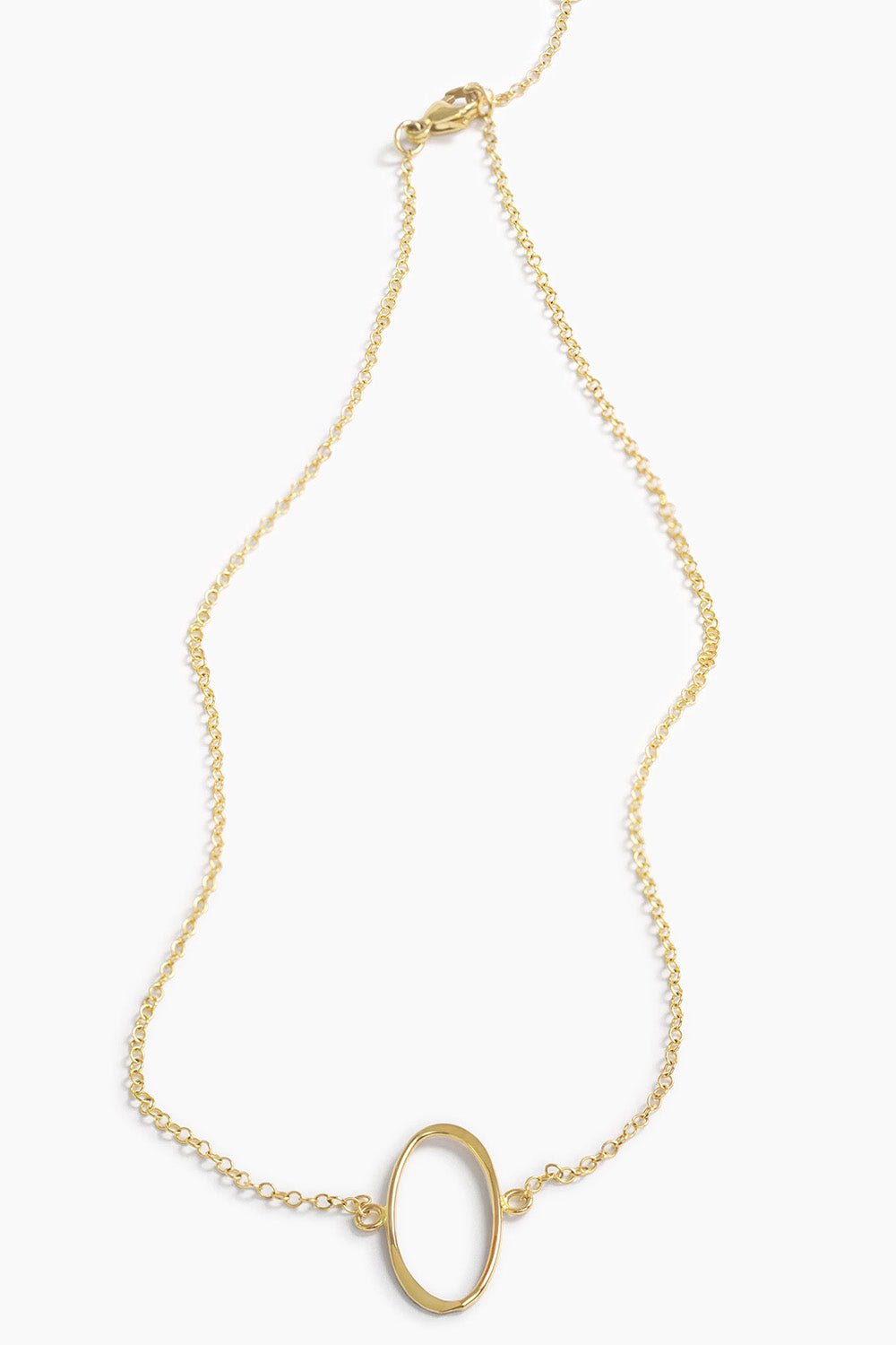 able hazel oval necklace gold