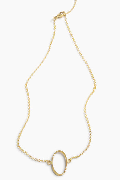 able hazel oval necklace gold
