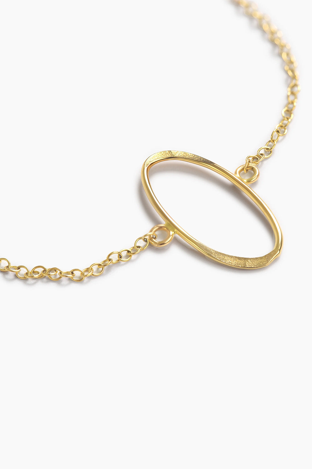 able hazel oval necklace gold detail