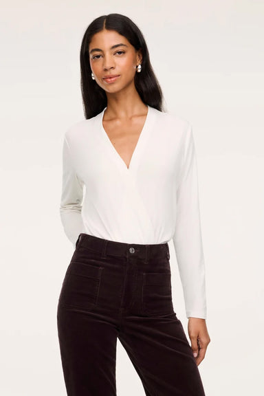 Spanx - Cashknit LS Wrap Bodysuit - Ivory - Front