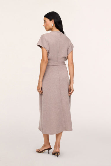 Spanx Draped Tie-Waist Maxi Dress in Taupe Heather — Back view