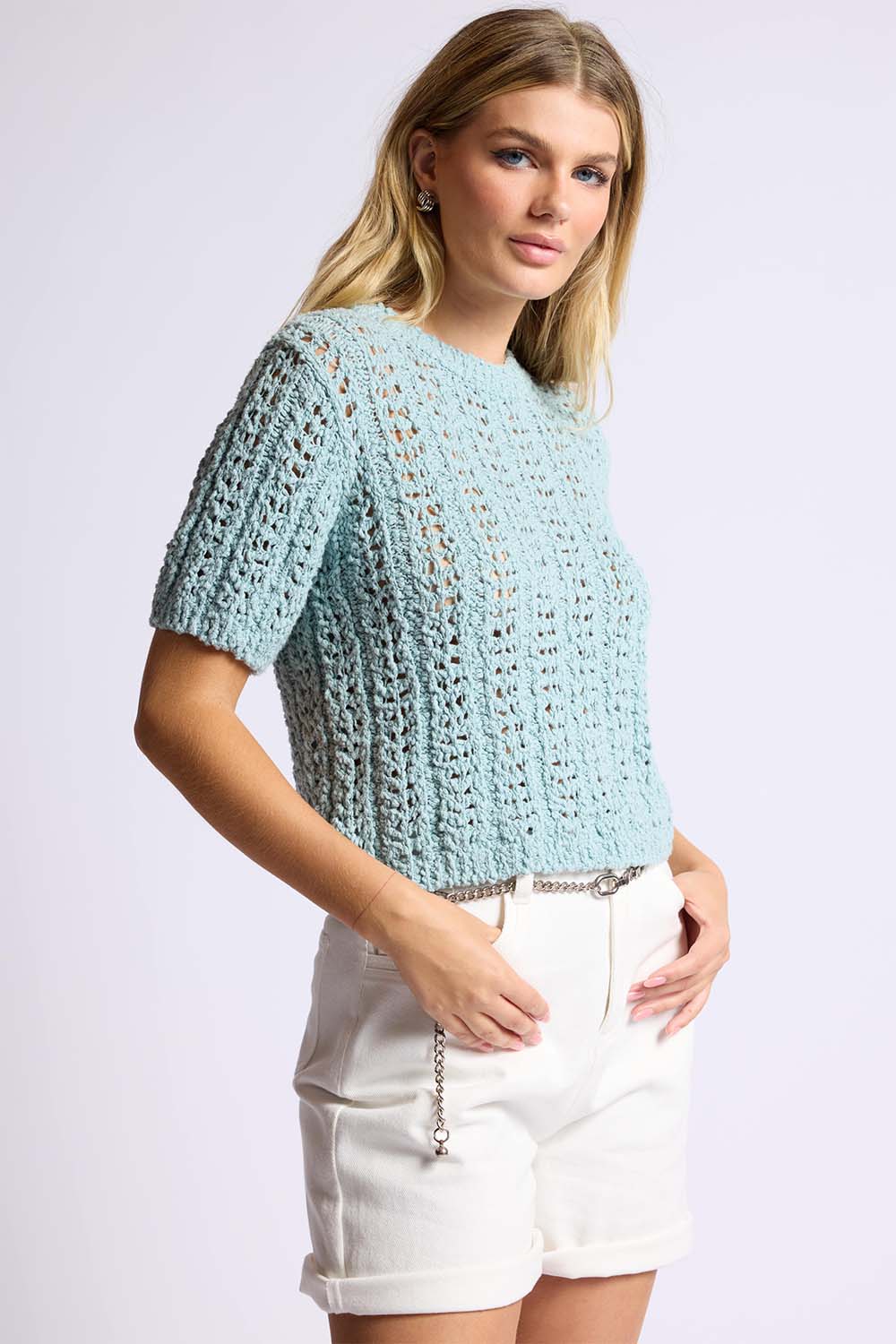 Sage the Label - Peruse Sweater - Light Blue - Side