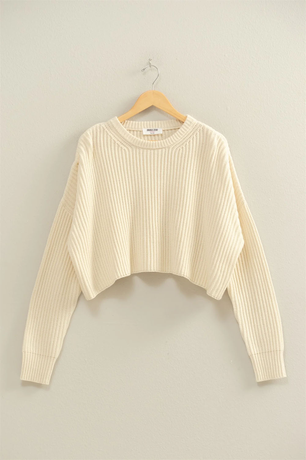 Double Zero - Cropped Knit Sweater - Cream