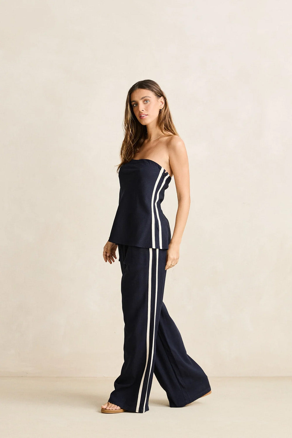 rhythm contrast linen track pant ocean side