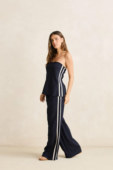 rhythm contrast linen track pant ocean side