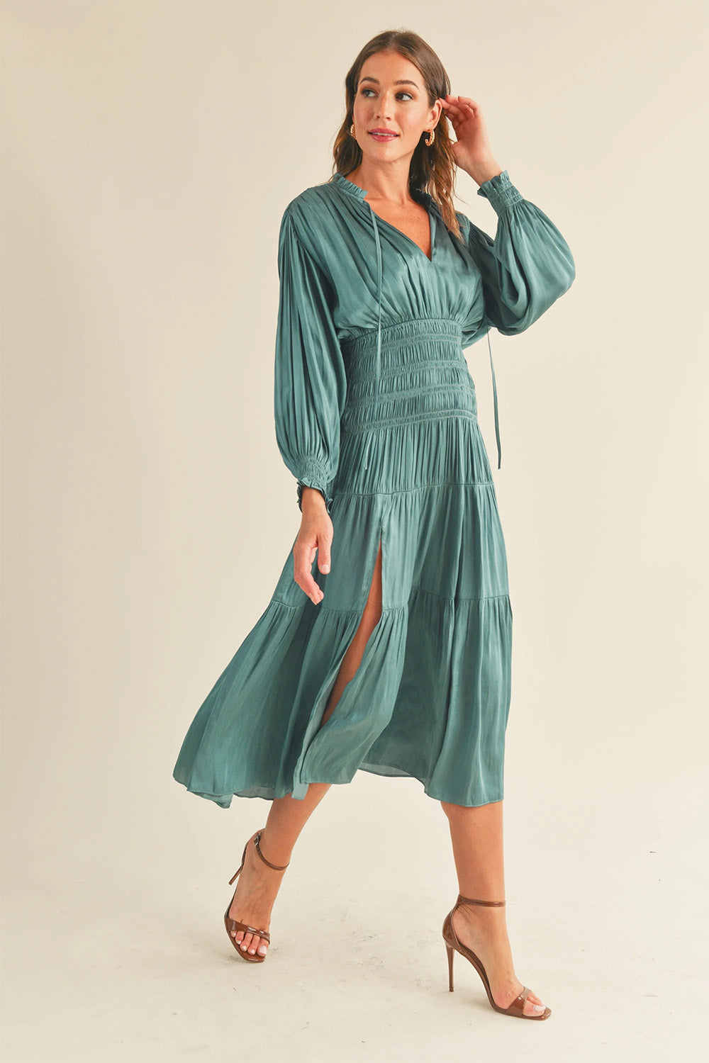 Reset by Jane - Claudia Dress - Dark Aqua - Profile