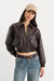 Good American The Better Than Leather Bomber in Espresso — Front view