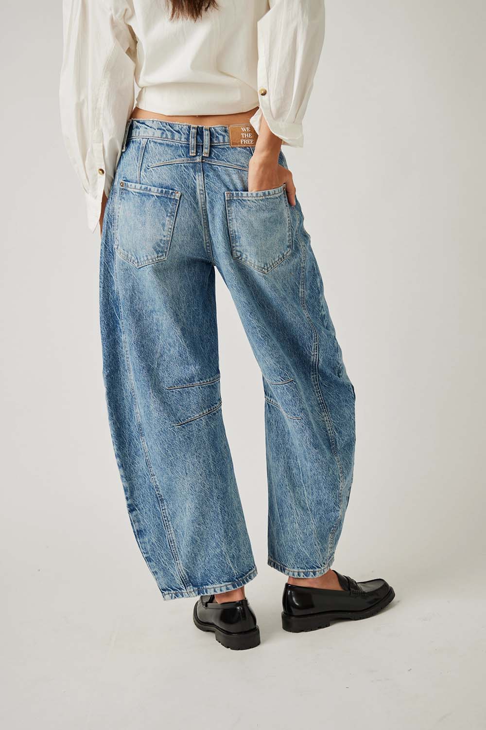 Free People - Good Luck Barrel Jean - Ultra Light Beam - Back