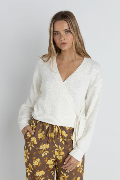 Rhythm - Adele Wrap Front Knit - White - Front