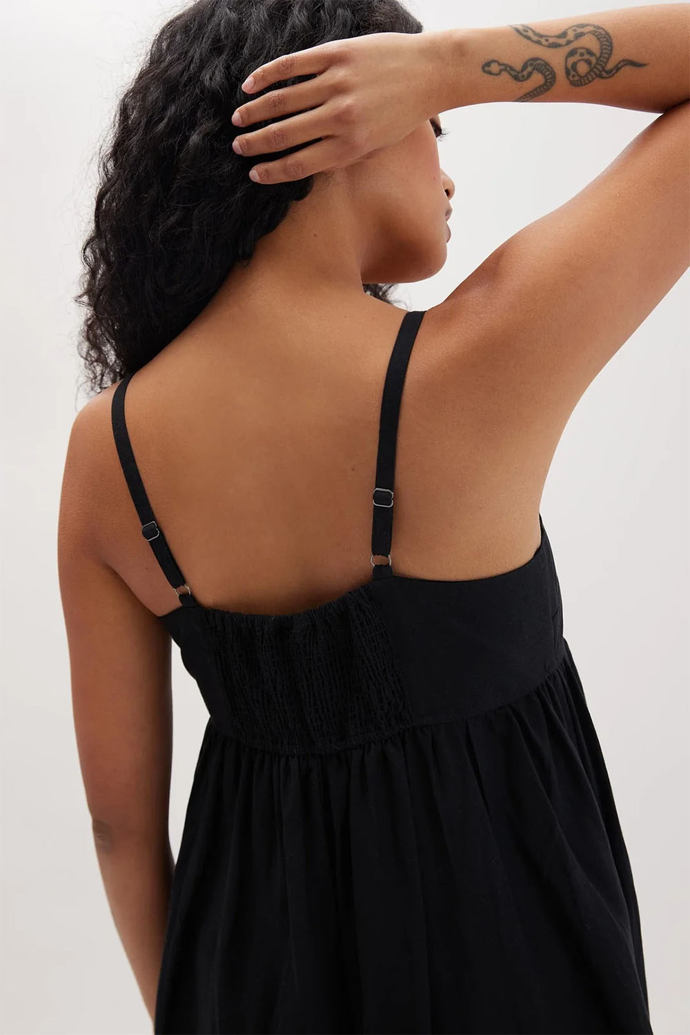 Richer Poorer - Linen Maxi Dress - Black - Back Detail